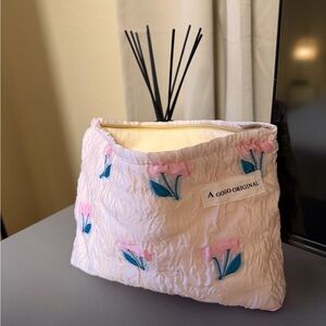 Floral Quilted Cosmetics Pouch